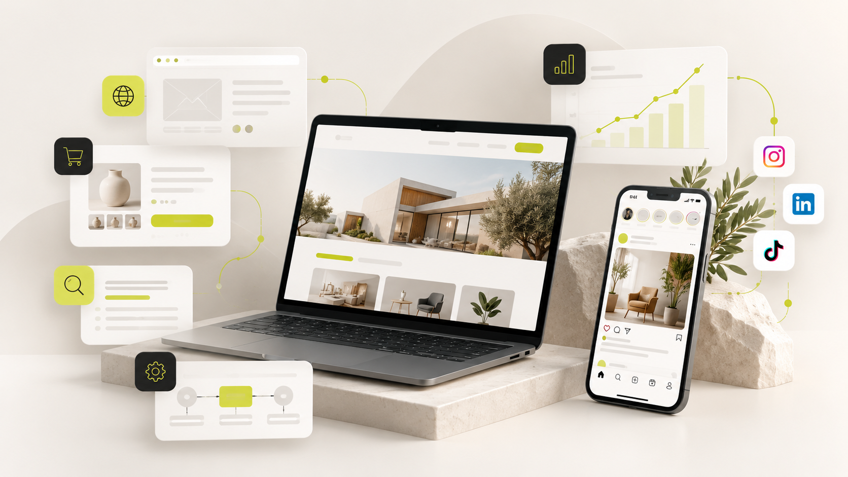 Soluciones digitales: diseño web, comercio online, redes sociales y analítica